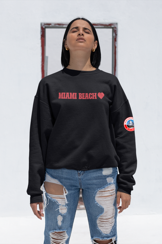 Miami Beach -  Black Crewneck